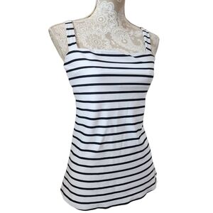 Kiragrace Black & White Stripe Medium Compression Yoga Workout Cami Size M